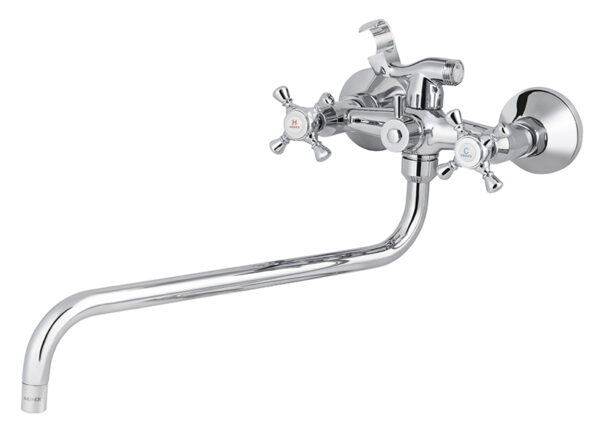 Смеситель KAISER Carlson Style для ванны крест керамика с шаровым перекл.