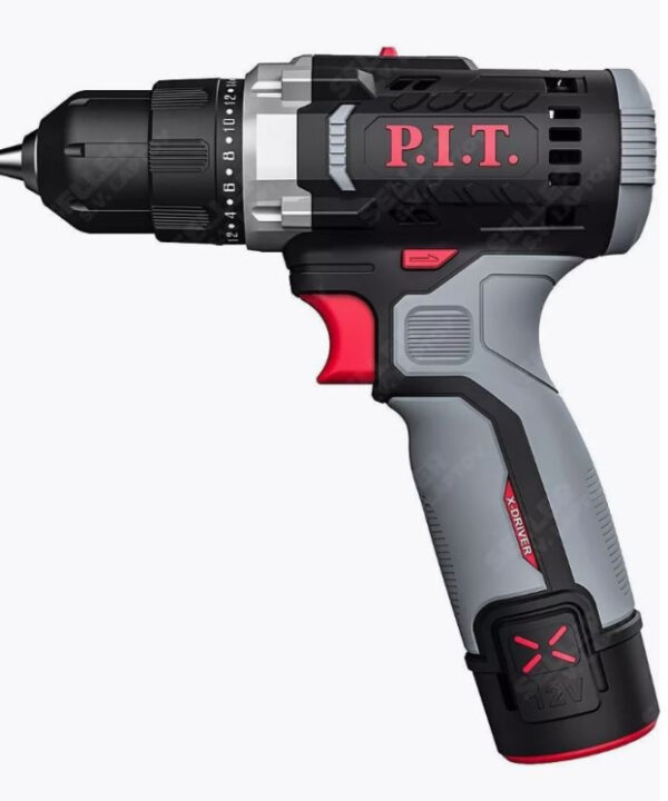 Дрель-шуруповерт PIT PBM12K-10A/2 акк. 12В, 2*2,0Ah, Li-ion, 22Нм, 2скор, ЗУ X-DRIVER кейс