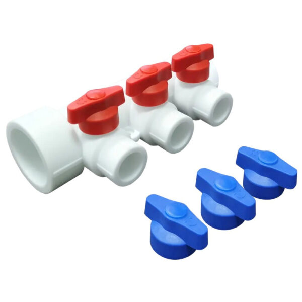 Коллектор с шаровым краном универсальный 32х20/3 Valfex