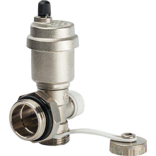 Регулируемый концевой фитинг с дренажным вентилем 1" TIM, воздухоотводчик