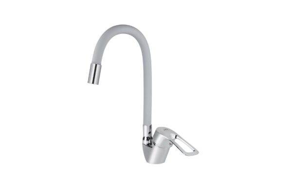 Смеситель VIKO кухня боковой с серым гибким изливом Ø40 с гайкой