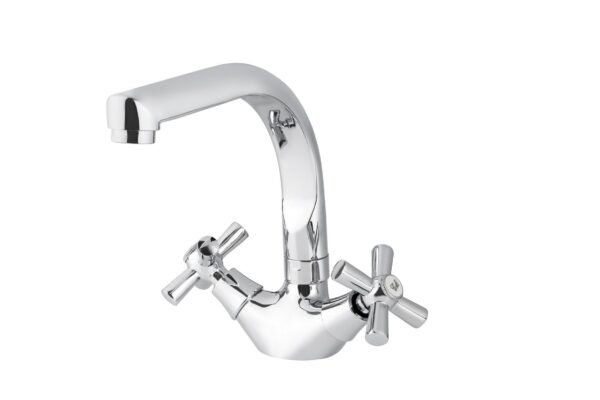 Смеситель VIKO кухня крест кер. литой высокий излив с гайкой