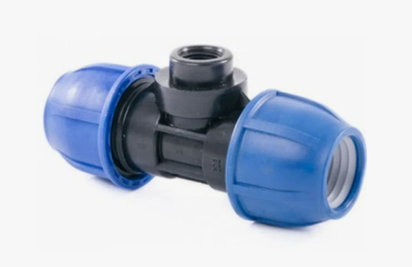 Тройник компрессионный с внутренней резьбой 50x1" ПНД (9)