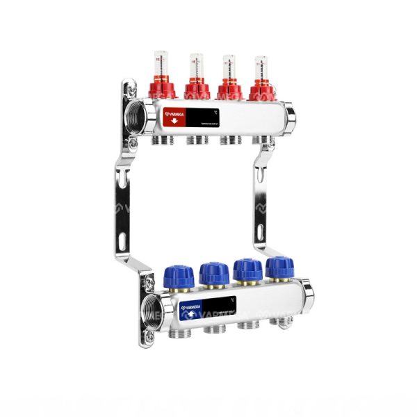 Блок коллекторный с расходомерами 1 "хЗ/4"х 4 (без концевиков) (Varmega)
