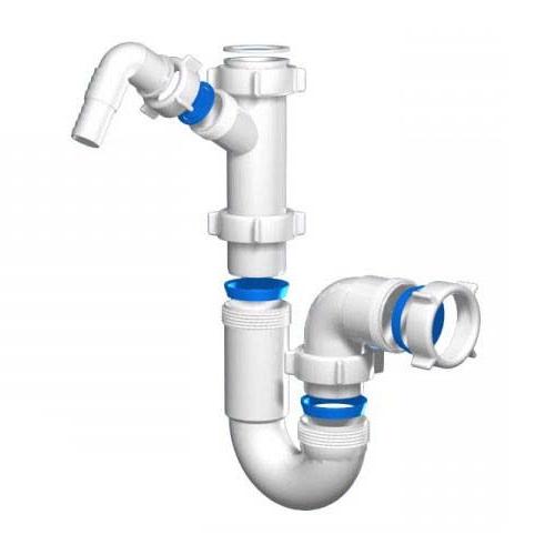 Сифон АНИ 1-1/2"х40 прямоточный с отводом Без выпуска