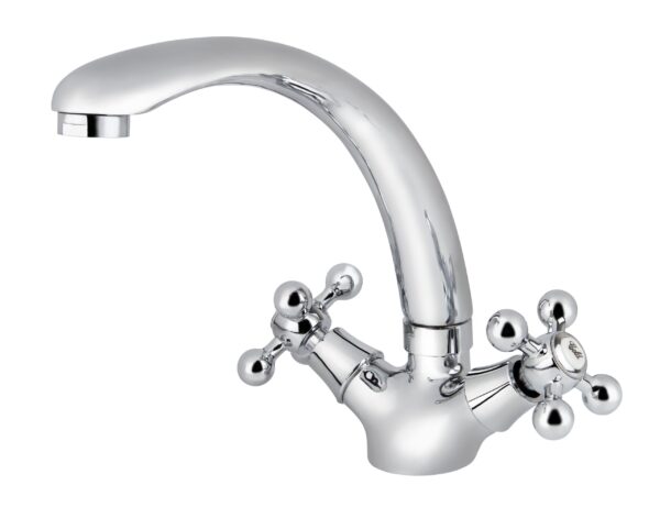 Смеситель VIKO кухня крест кер. литой излив