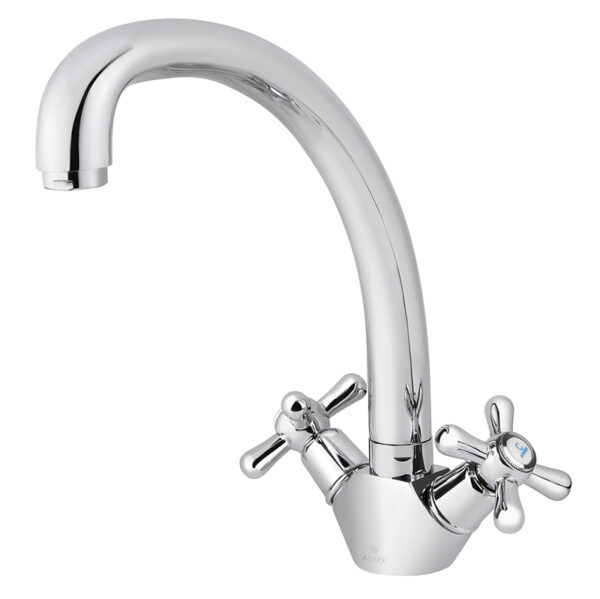 Смеситель KAISER Carlson кухня крест керамика (литой излив)