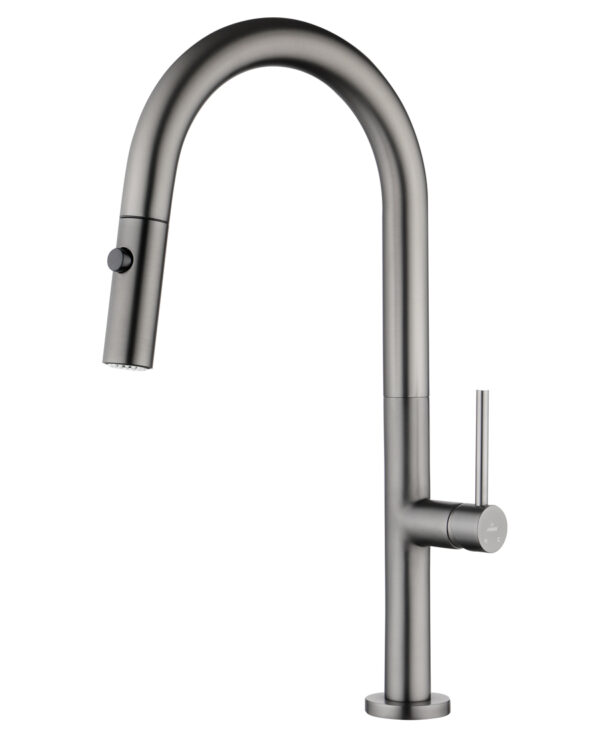 Смеситель KAISER Merkur кухня боковой выдвижн. Ø25, воронёная сталь