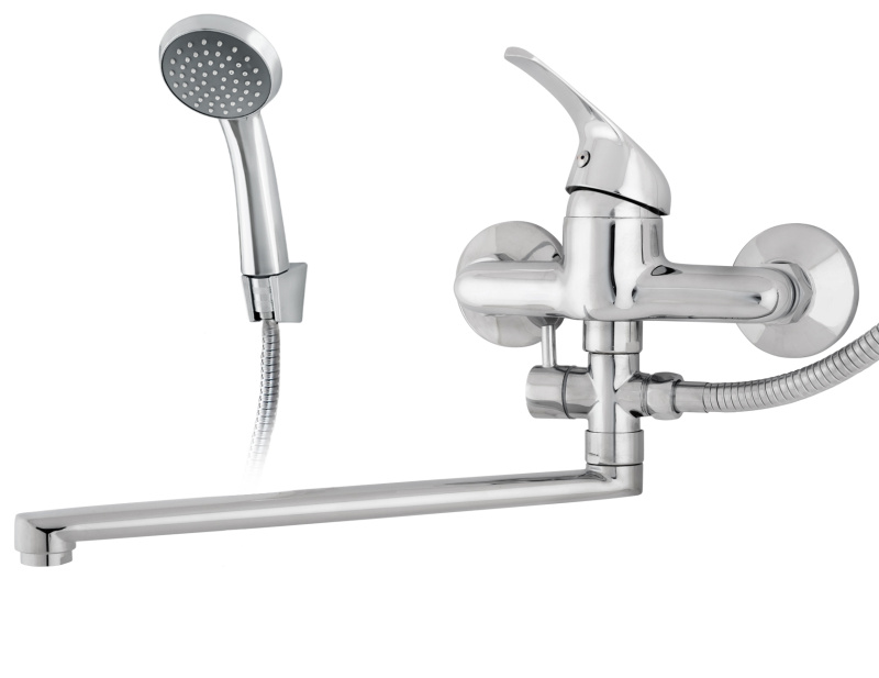 Смеситель для ванны однорычажный, излив 35 см (L), карт. 40 (латунь) RUSANT PC-B 30-01