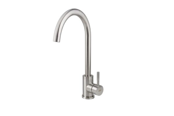 Смеситель VIKO кухня боковой Ø35 с гайкой (нерж. сталь)/серебро