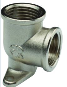 Угольник 1/2" ВР с креплением никелерованный (120/10)