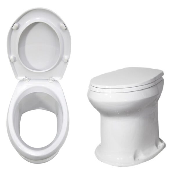 Унитаз-компакт "ОК" белый Дачный сиденье с крышкой, возможность подключения воды