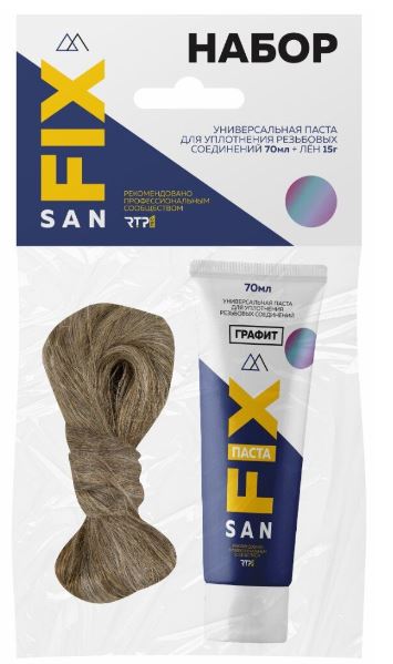 Комплект монтажный паста 70гр + лен 15 гр "SANFIX" (10)