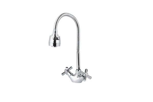 Смеситель VIKO кухня крест керамика с гибким изливом