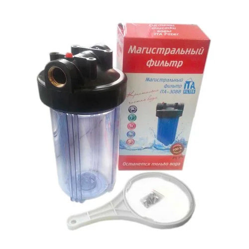 Фильтр магистральный ББ10" лат.рез. 1" прозрачный (Кронштейн+ключ) "ИТА"