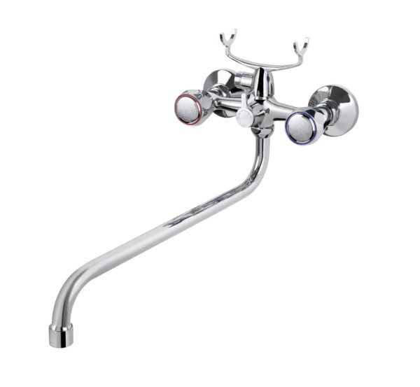 Смеситель VIKO ванна круг керамика (карт/переключатель) круглый излив 34см (латунь)