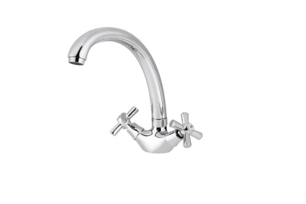 Смеситель VIKO кухня крест кер. литой излив с гайкой