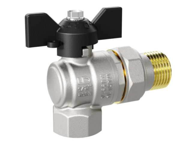 Кран шаровый 1/2" в/н американка угловой бабочка Ру-40 "LD Pride" (12) (бирка)