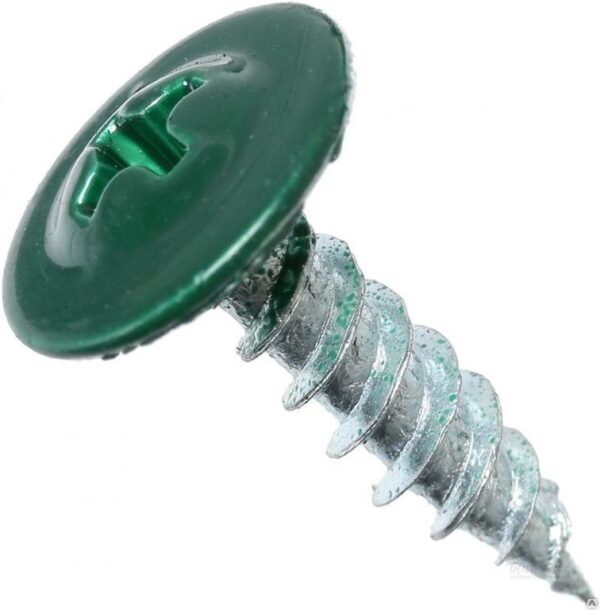 Саморез металл-металл с п/ш острый RAL 6005 ЗЕЛЕНЫЙ МОХ 4,2х32 (500 шт.)